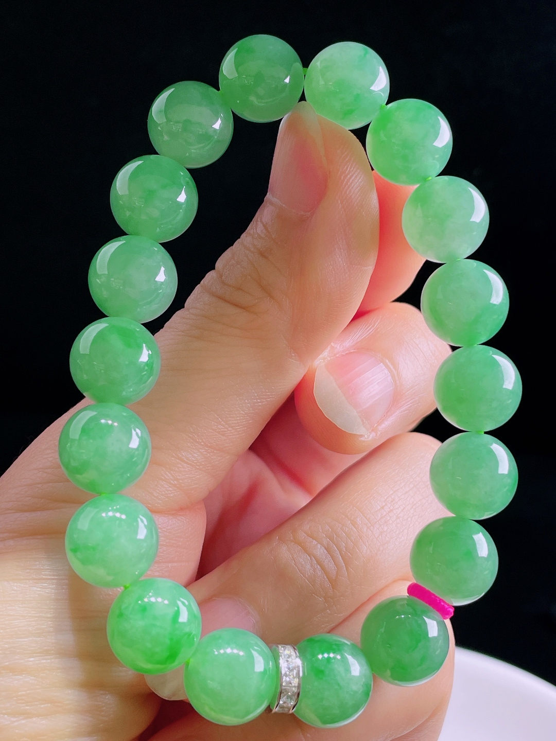 ️冰绿手串，老种起光，细底通透，尺寸：11.2mm0810