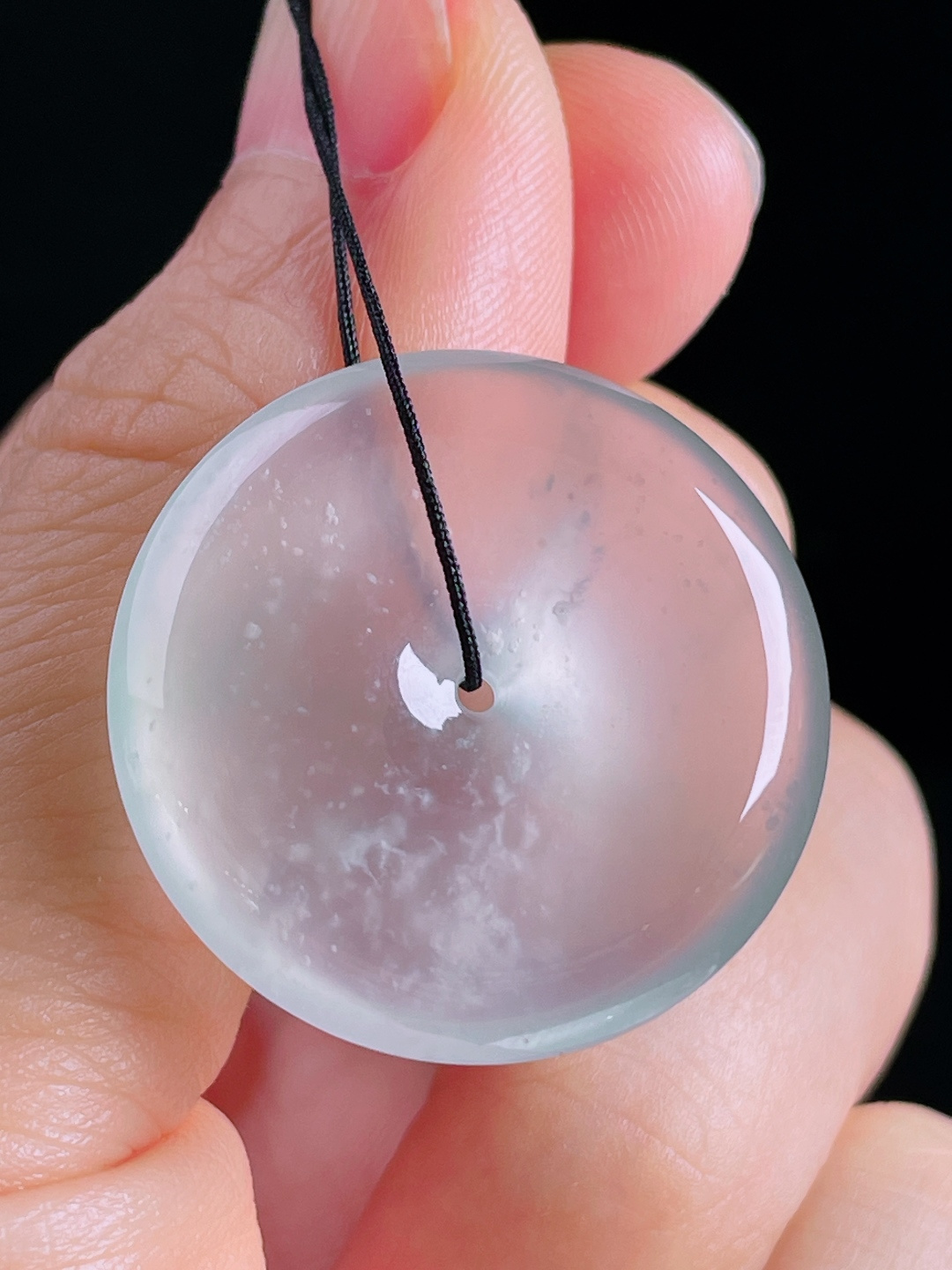 ️高冰平安扣，老种起光，细底通透，尺寸：28.3/6.3mm0810