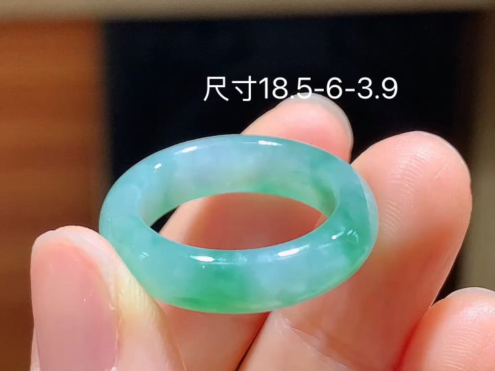 ️冰飘花戒圈 无裂，尺寸，18.5-6-3.9