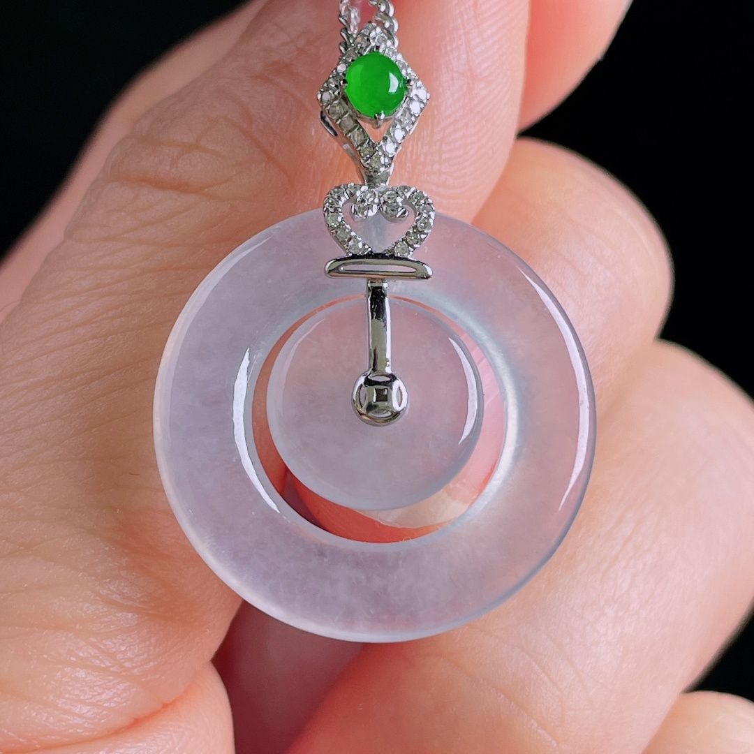 ️高冰母子扣，老种起光，细底通透，尺寸：32.6裸石23/3.4mm0810