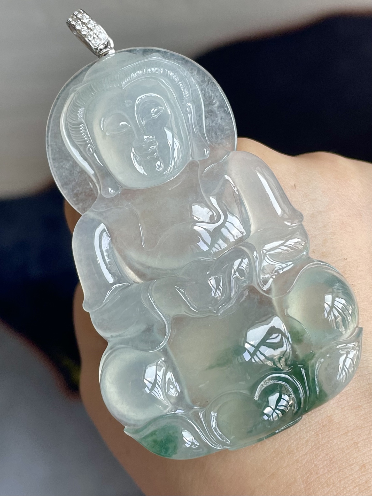 ️高冰飘花观音，无裂，水头足，尺寸70/44.8/8，编号810