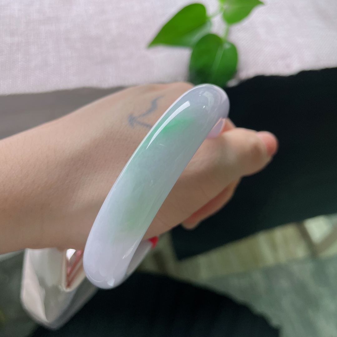 58.7/13.2/8.3，紫底正圈，飘阳绿点缀，如春山晕染，瑰姿艳逸，棉线，56669