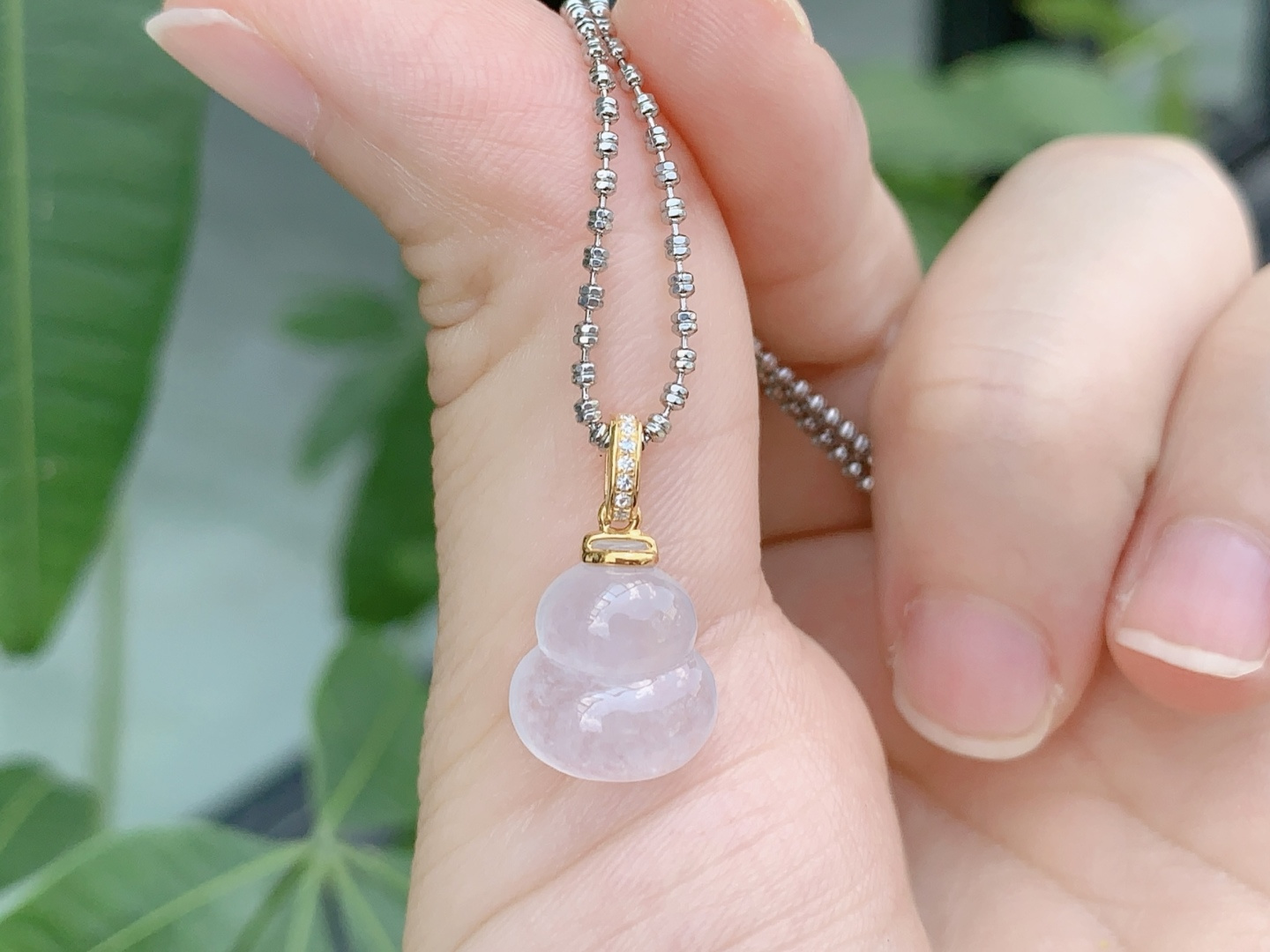 葫芦吊坠～水灵灵 气质优雅 18k真金真钻，12/10.8/4.8
