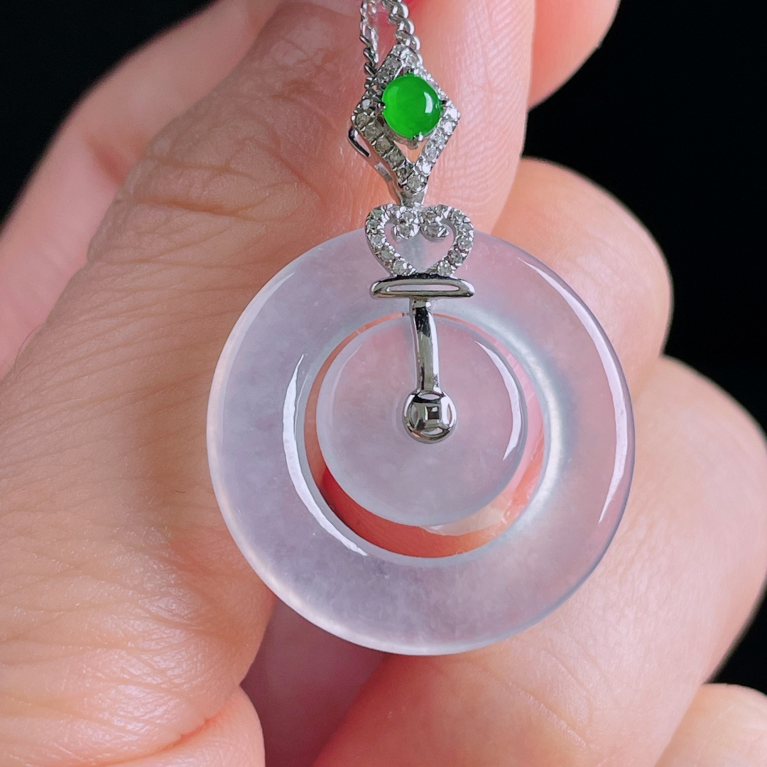 ️高冰母子扣，老种起光，细底通透，尺寸：32.6裸石23/3.4mm0810