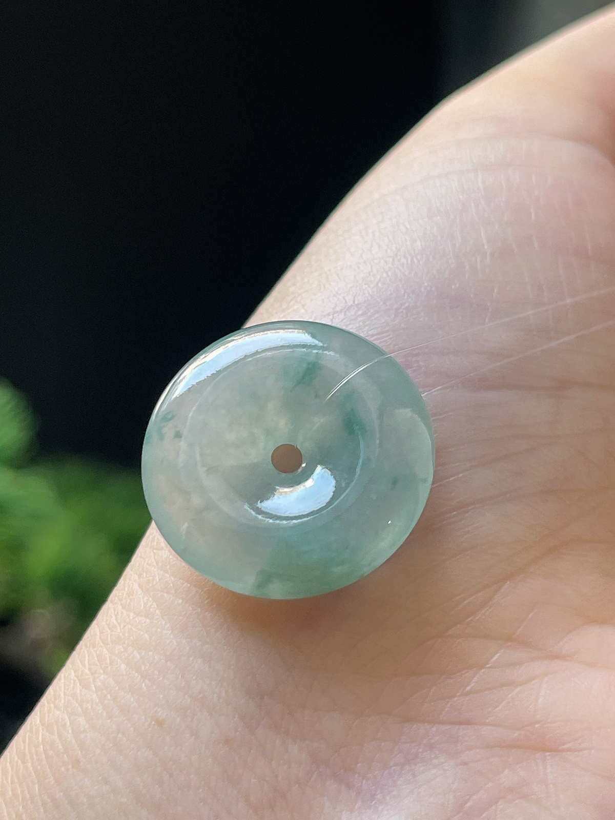 翡翠冰糯种飘花平安扣