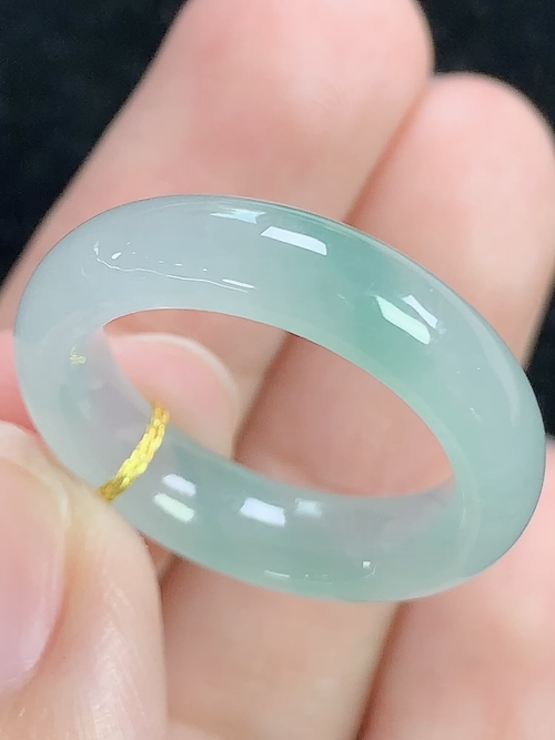 冰飘花戒指，无裂，内径尺寸17.3-5.4-3.7mm，14号手寸，D11lyg