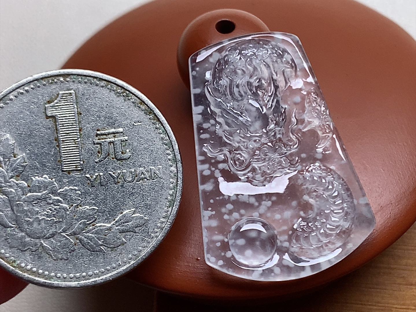 ️ 玻璃种木那龙牌 白皙透亮，冰透感十足，无裂尺寸29*20*3.2