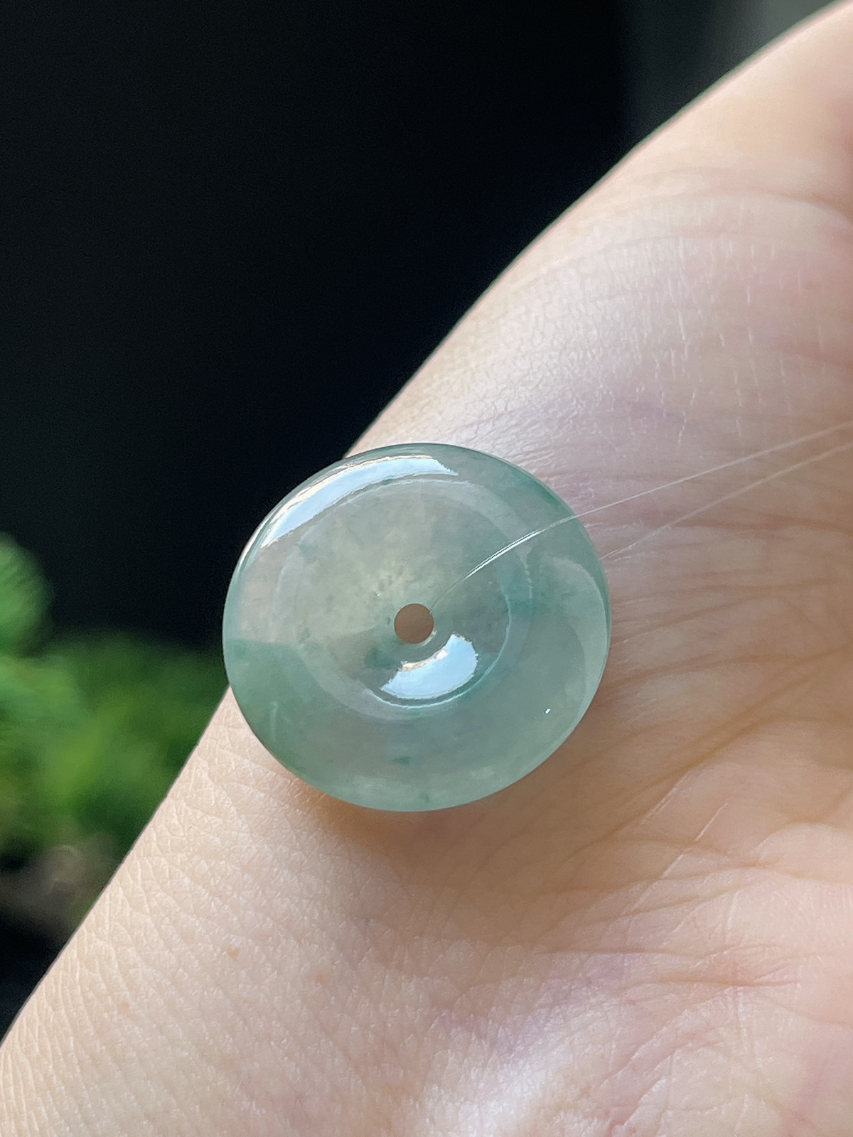 翡翠冰糯种飘花平安扣