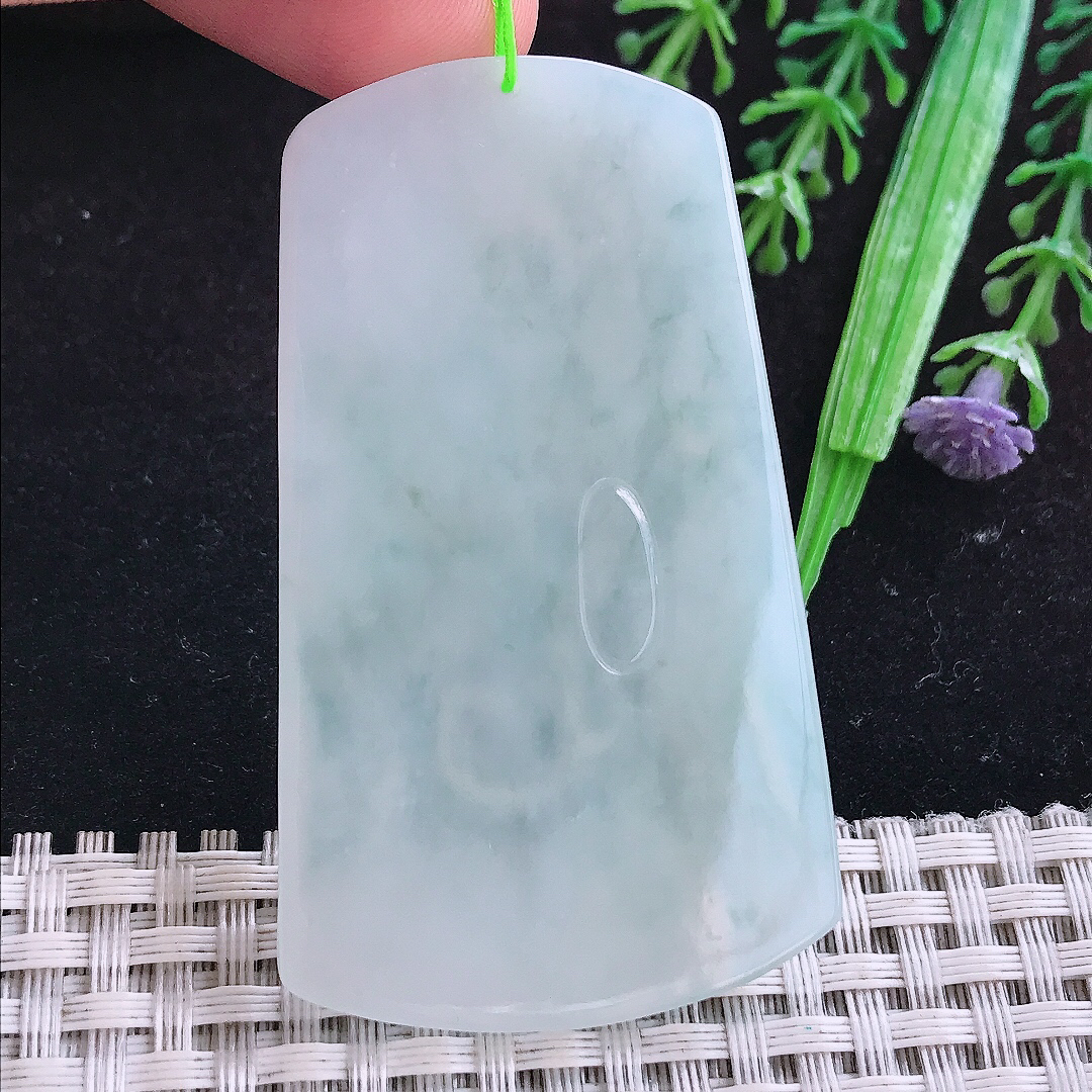 实拍A货翡翠61/36.5/5.8老坑冰润起胶晴底赐福观音吊坠翡翠玉观音