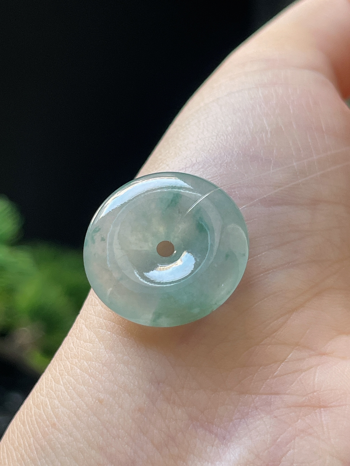 翡翠冰糯种飘花平安扣