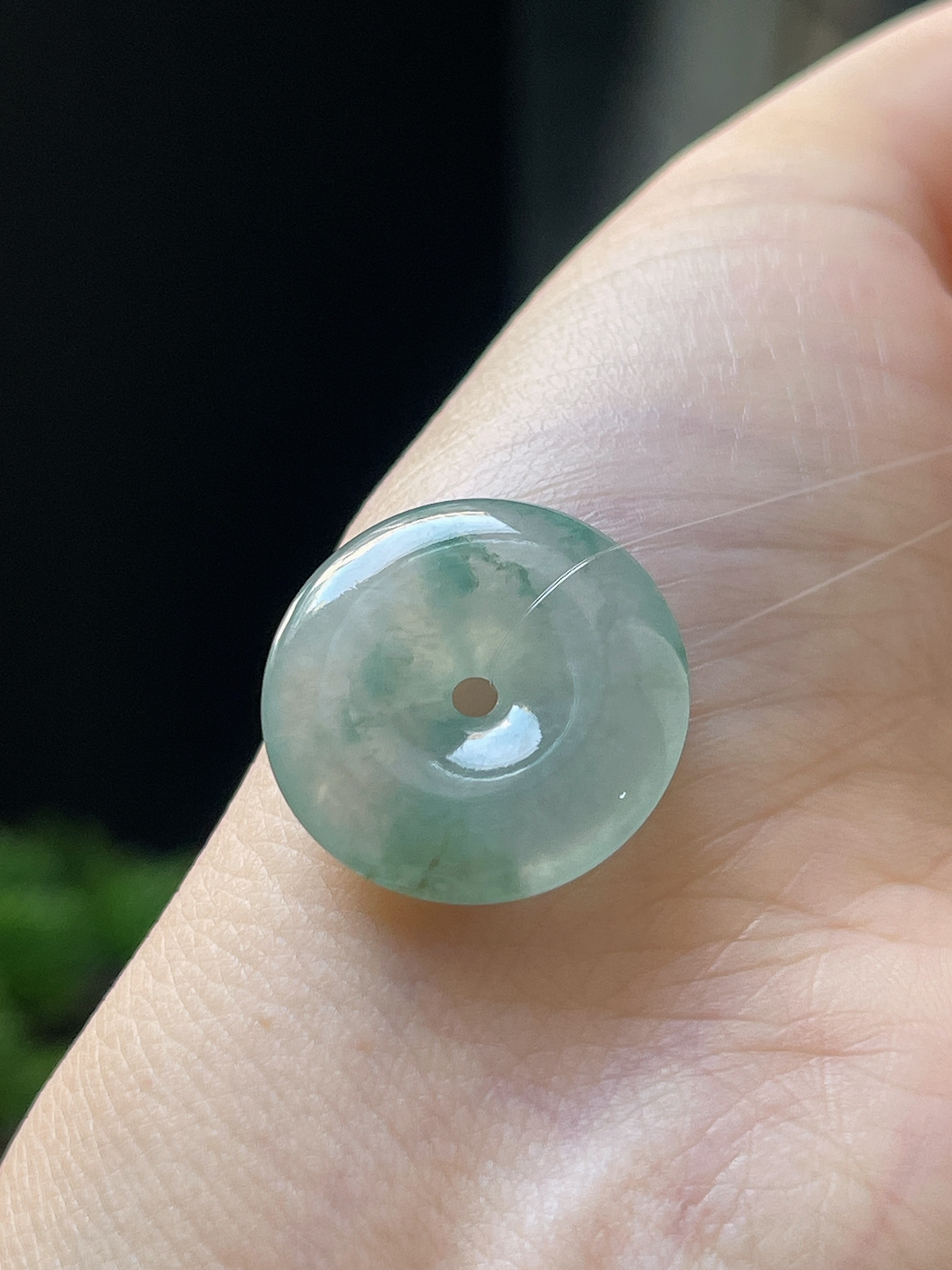 翡翠冰糯种飘花平安扣