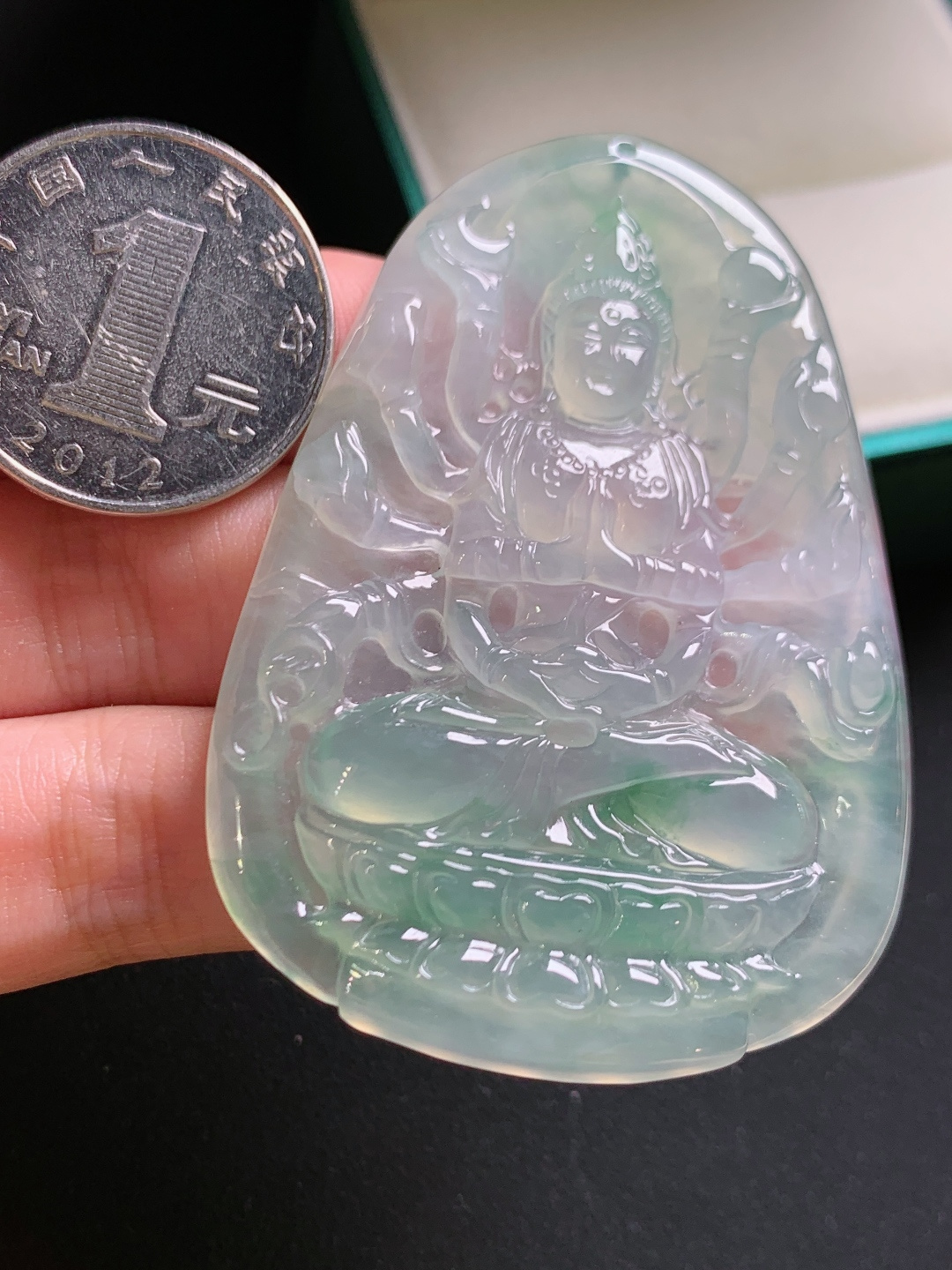 ️ 冰种飘绿千手观音，灵润冰玉，法相空灵