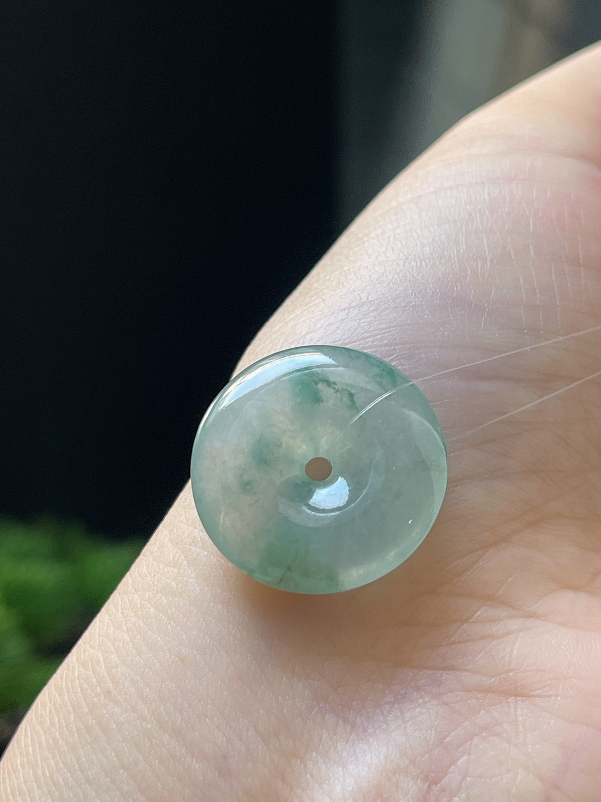 翡翠冰糯种飘花平安扣