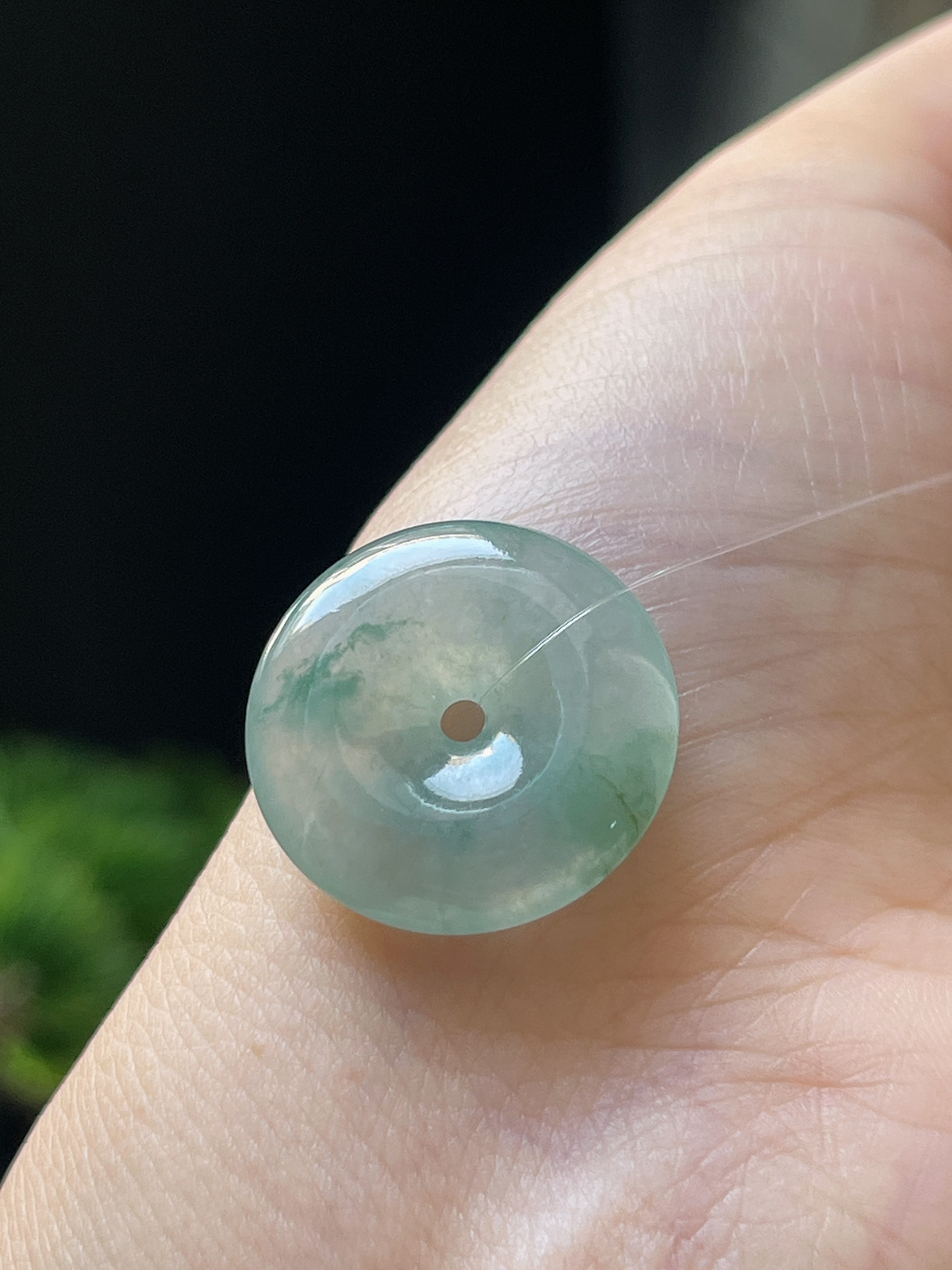 翡翠冰糯种飘花平安扣