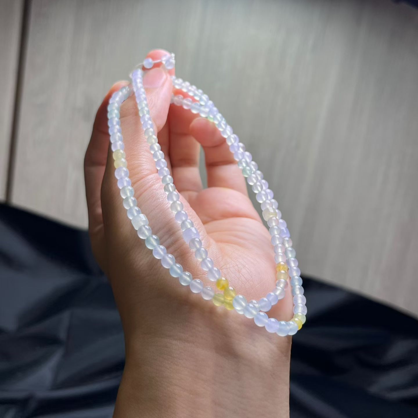 ️ 三彩拼色算盘手串，卡5mm，58颗