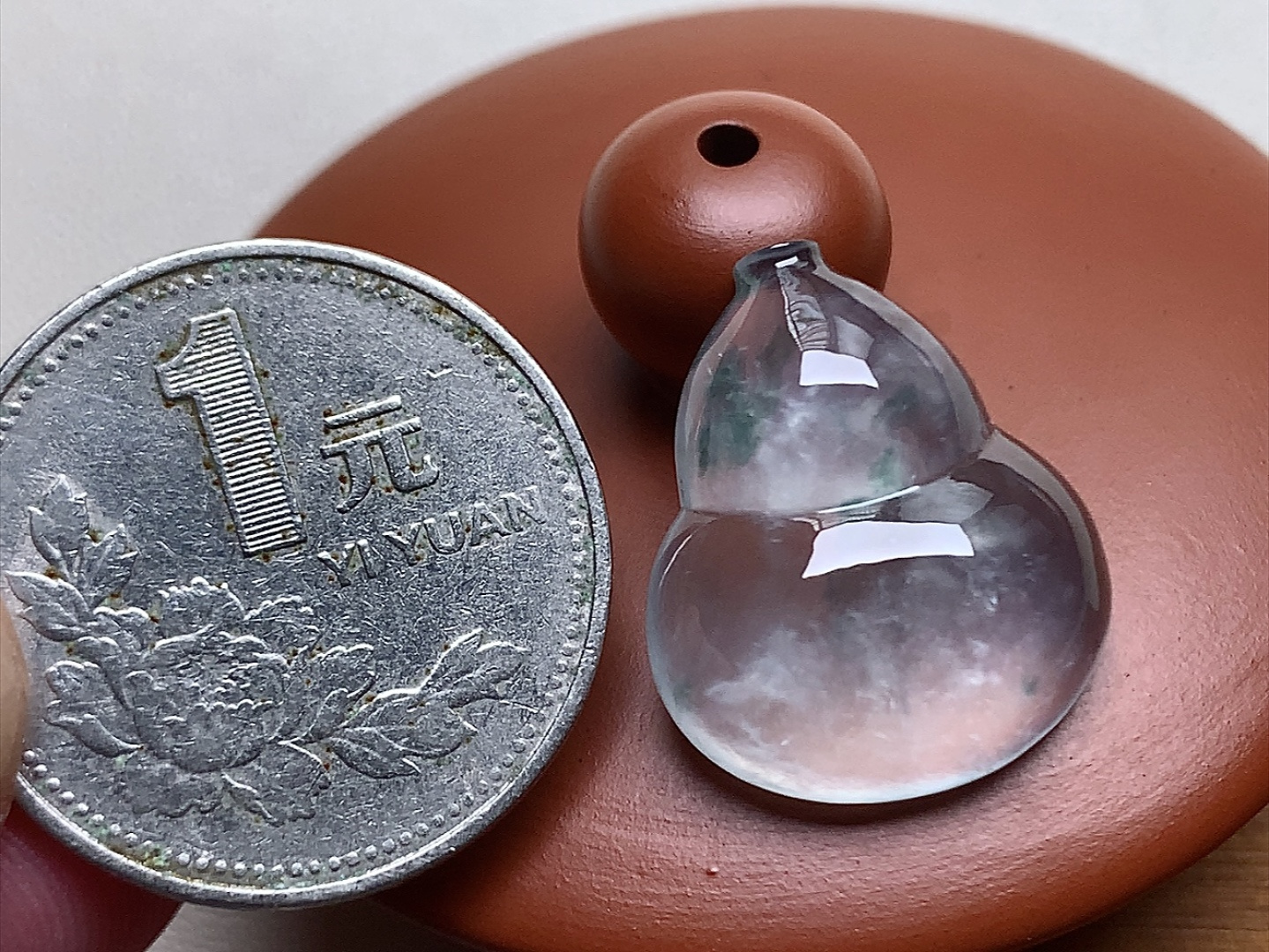 ️ 玻璃种飘花葫芦 冰透感十足，起光感，尺寸21.3*17.8*6.5