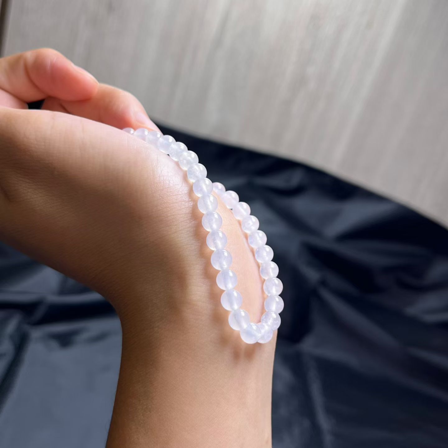 ️ 白冰手串，卡5.5mm，31颗