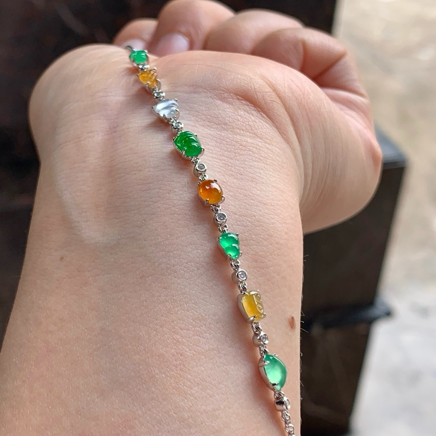 金钻多彩手链^_^鲜艳