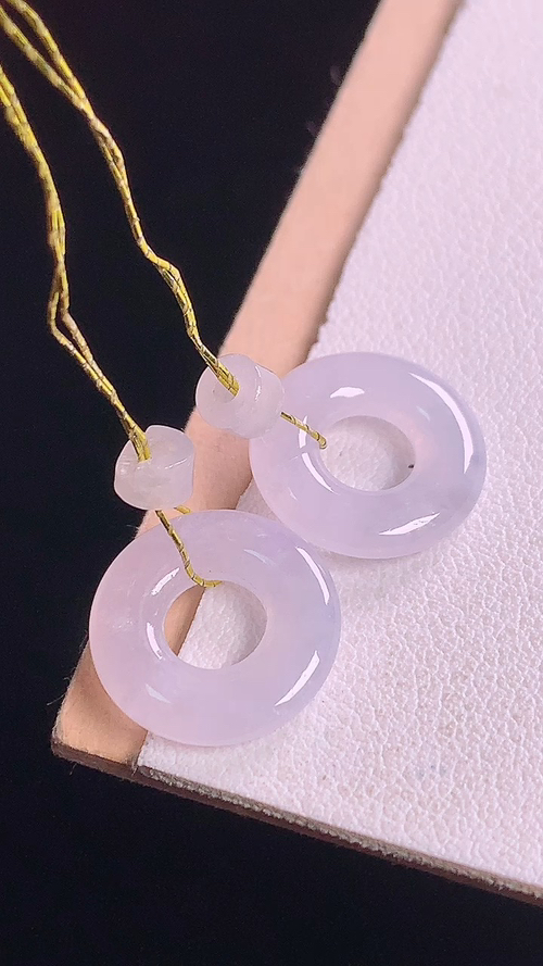 冰种平安扣，无裂，尺寸13.6-2.6mm