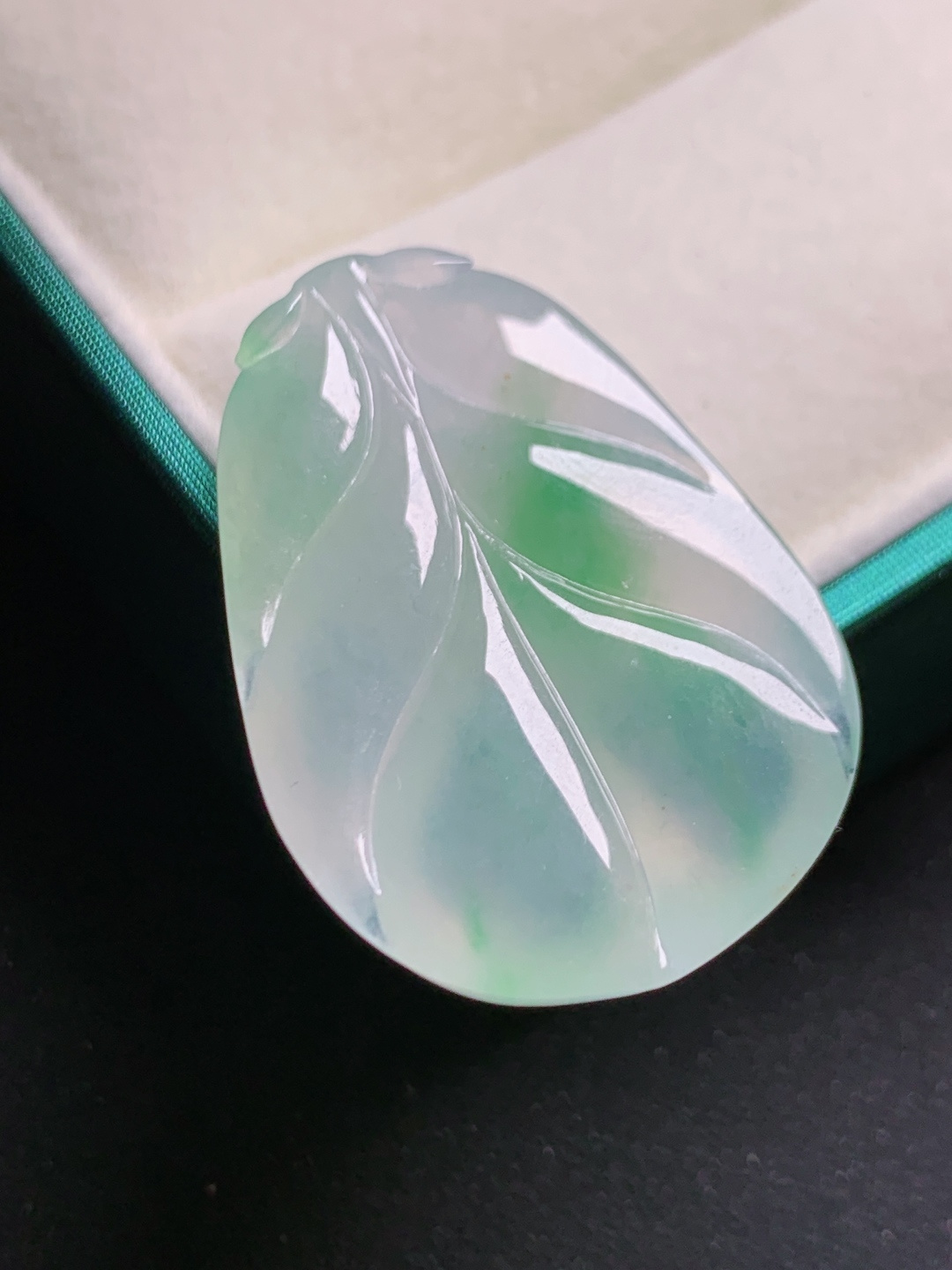 ️ 冰种飘绿树叶，冰透