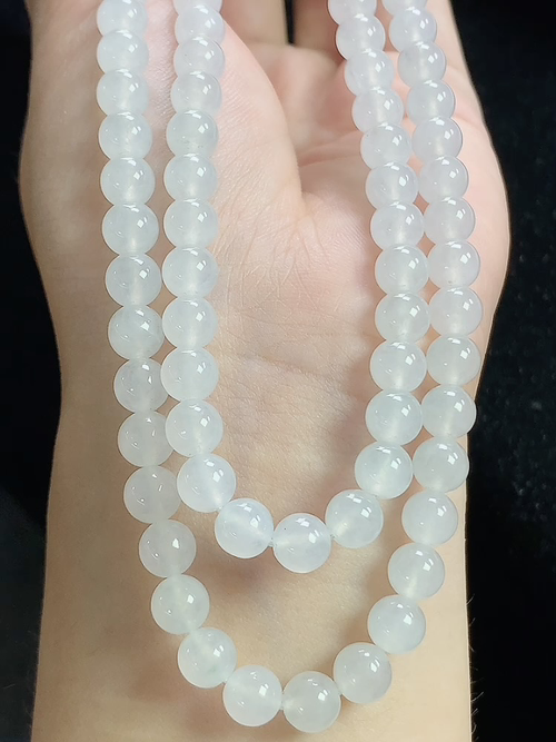 冰种玉珠项链，尺寸6.3mm，108颗，D12dlh