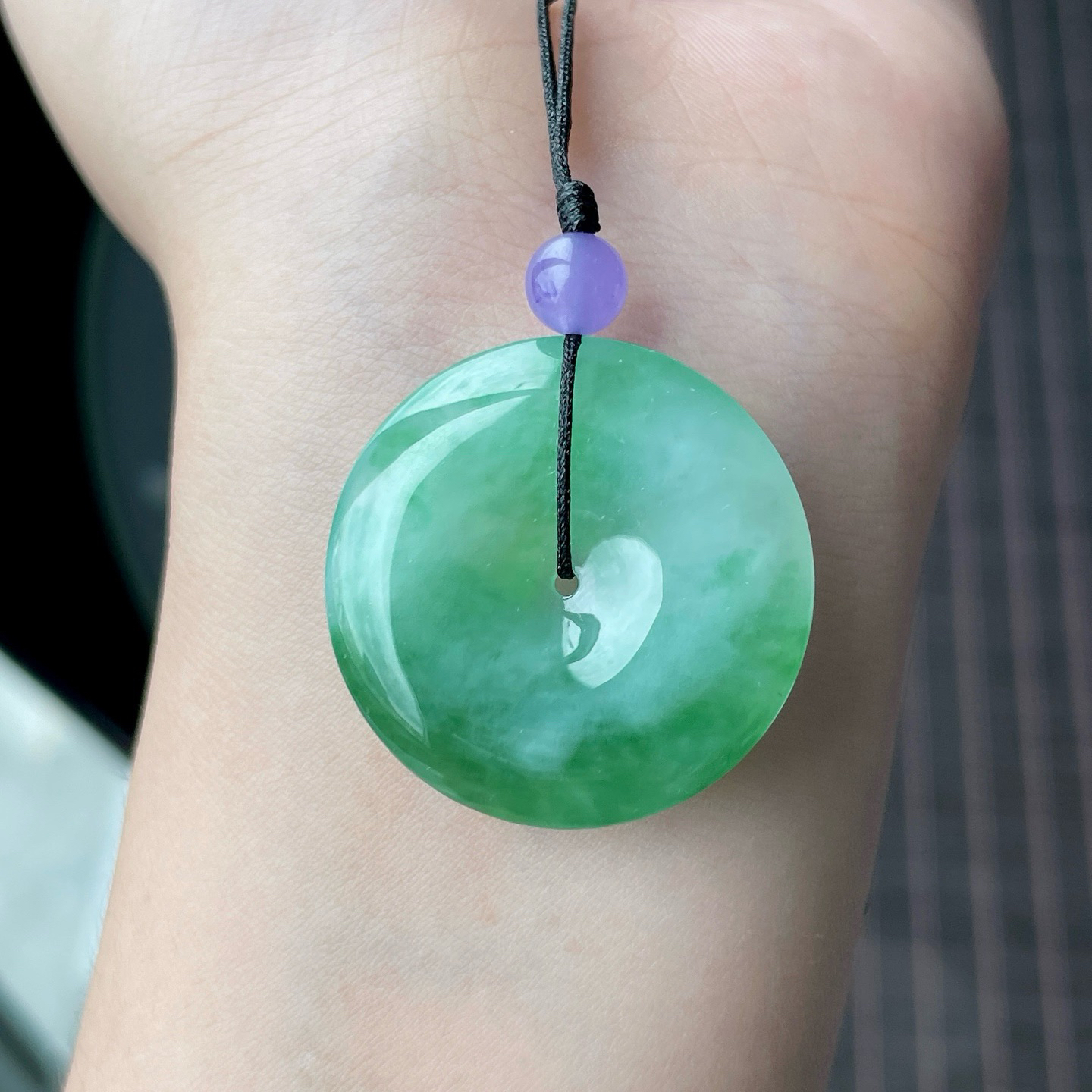 🧊冰糯种飘绿平安扣