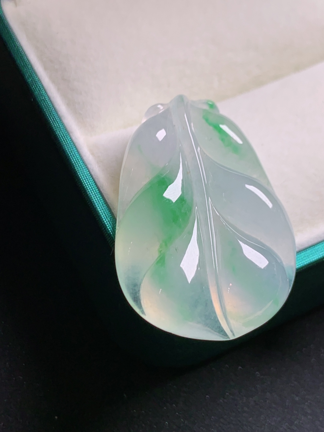 ️ 冰种飘绿树叶，冰透