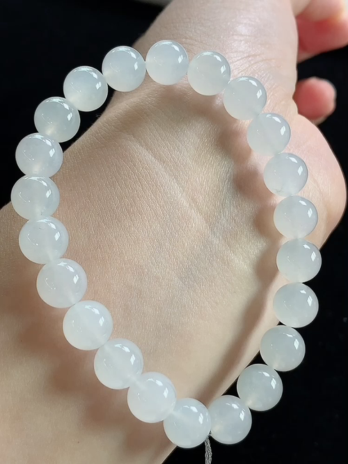 冰种玉珠手串，尺寸8.7mm，D12xtg