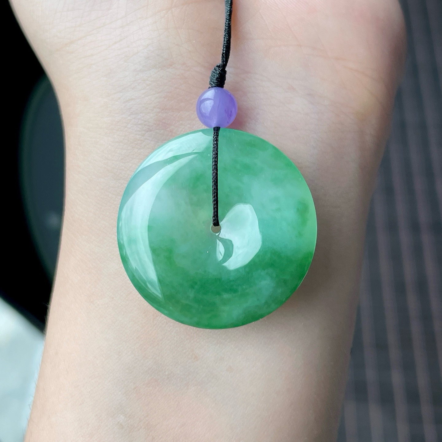 🧊冰糯种飘绿平安扣
