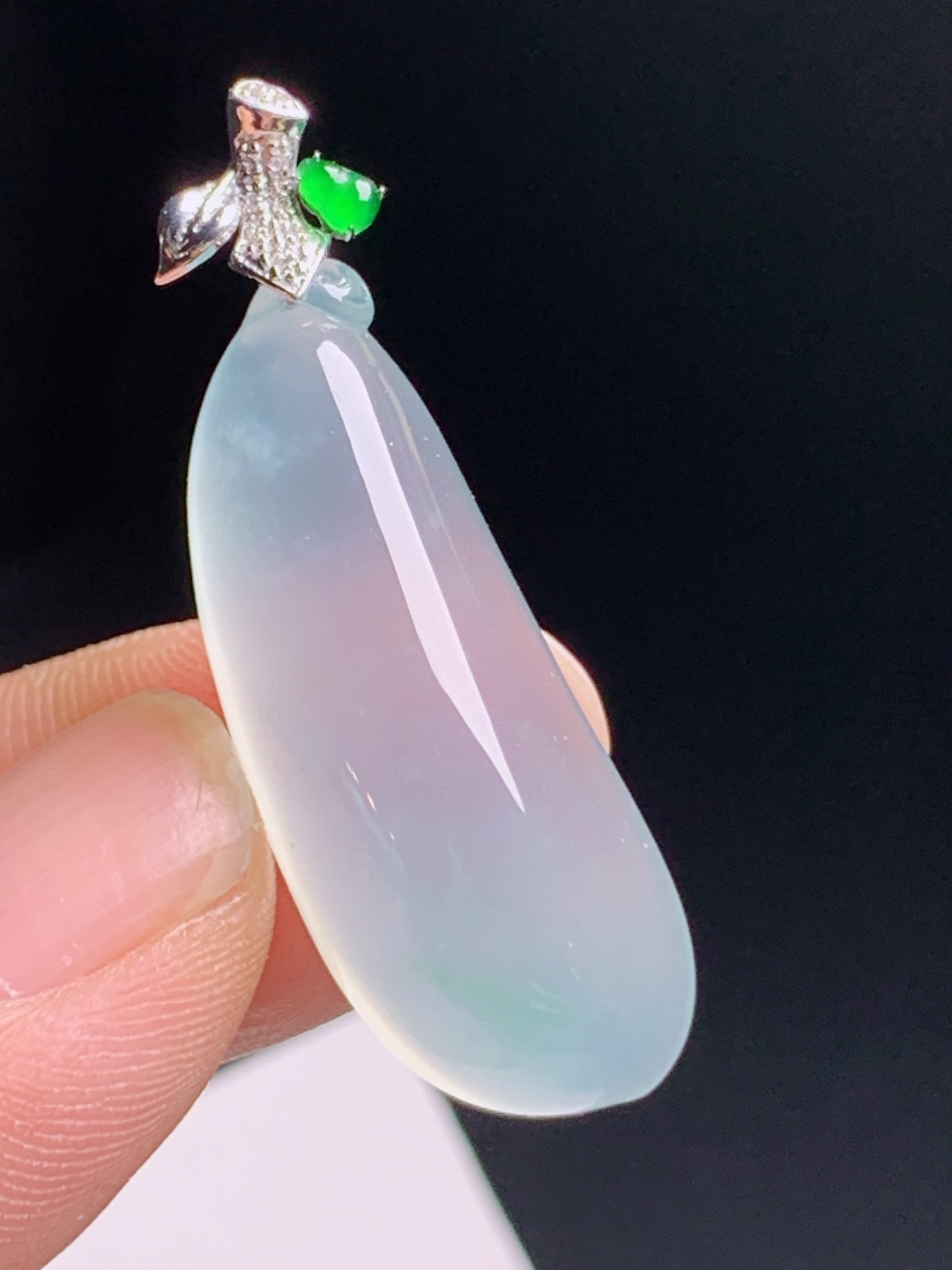 ️ 冰种福瓜吊坠，冰透起莹线条流畅，寓意福气绵长，裸石31.5-21.5-7.838.6，0807