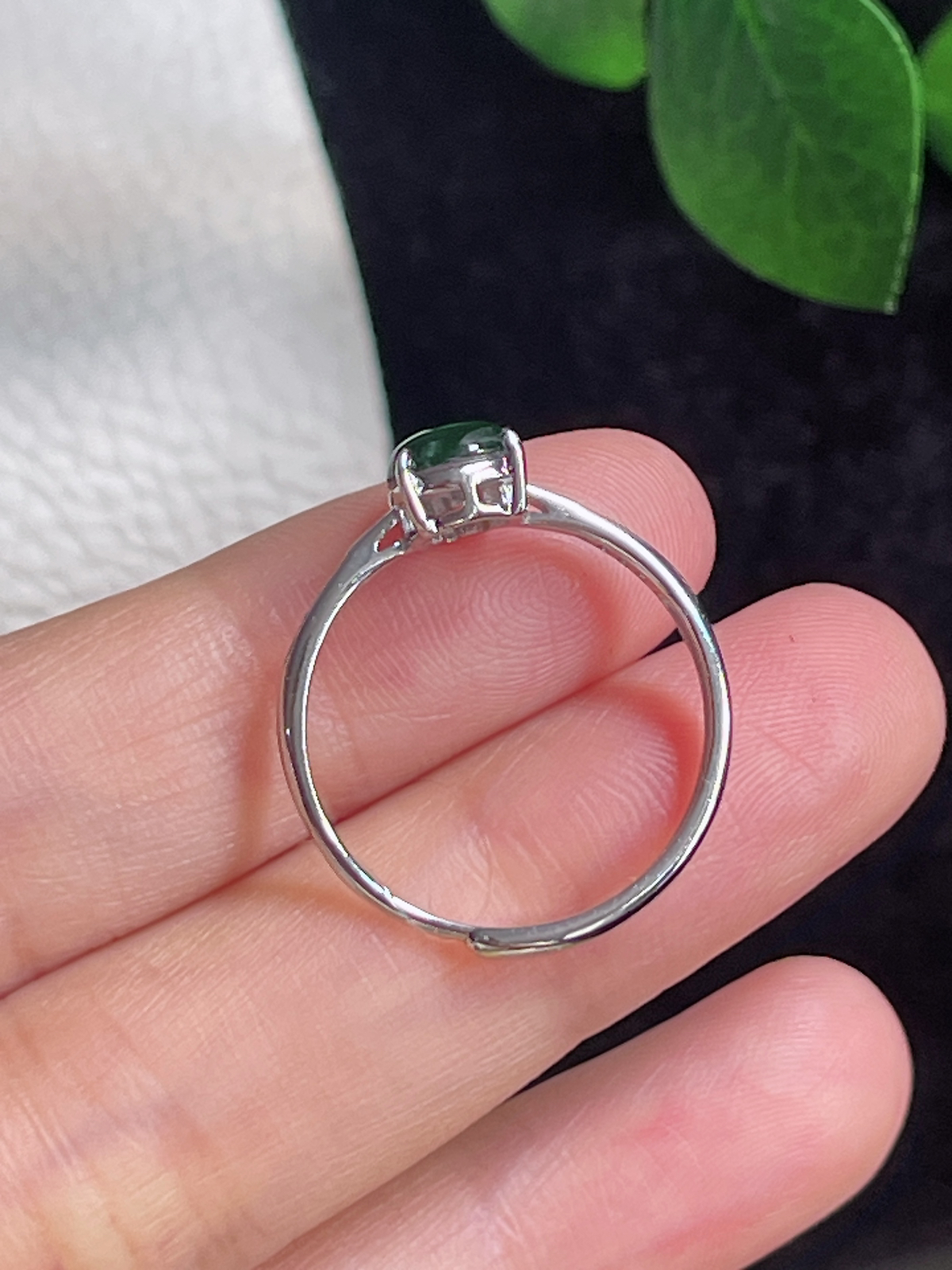 s925银 翡翠葫芦戒指