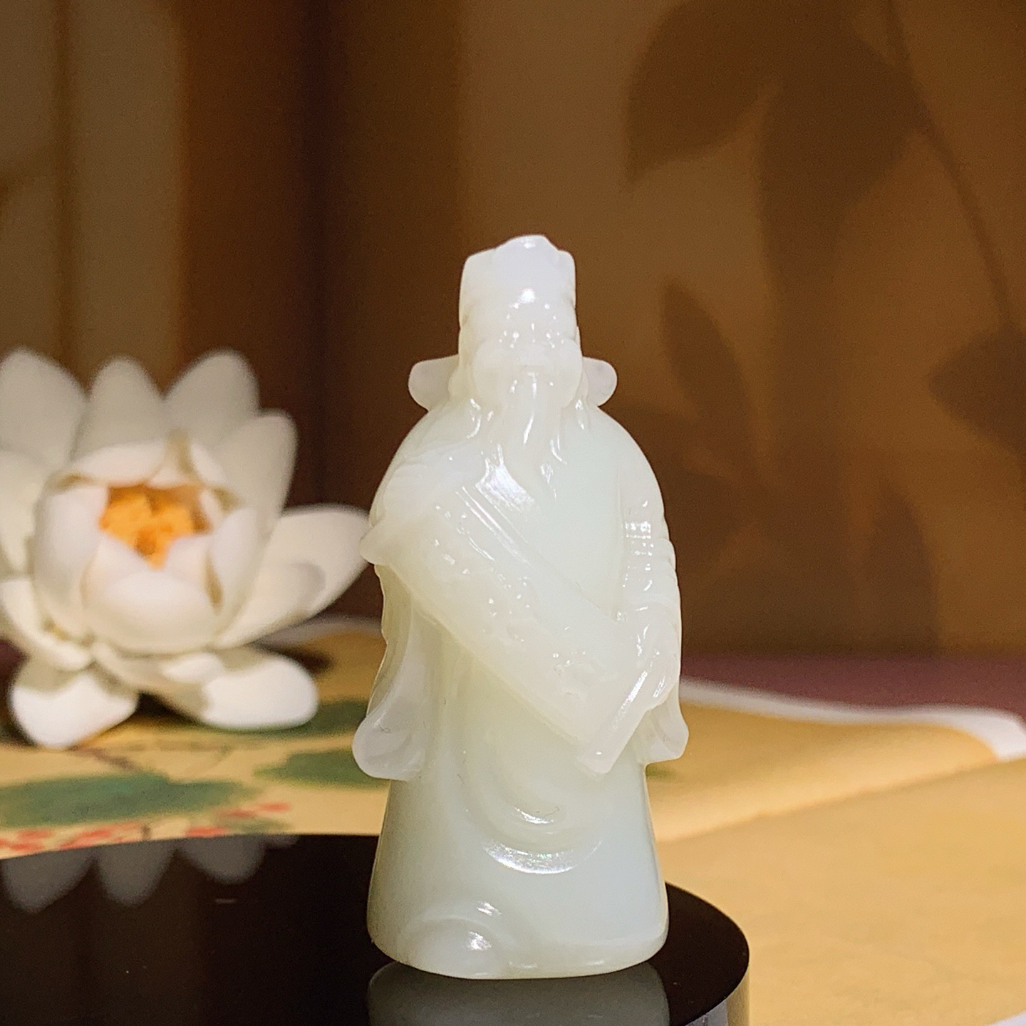 新疆和田玉财神到财神挂件！尺寸54/24/19玉质细腻油润 底色纯净 脂粉好，品质好。