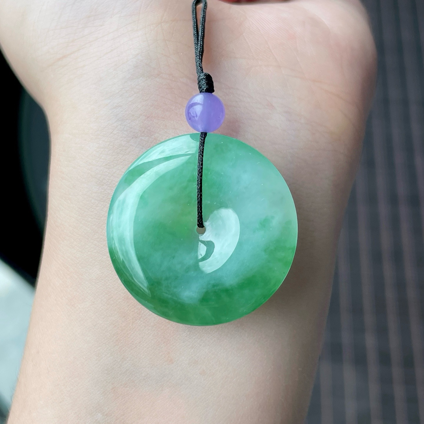 🧊冰糯种飘绿平安扣