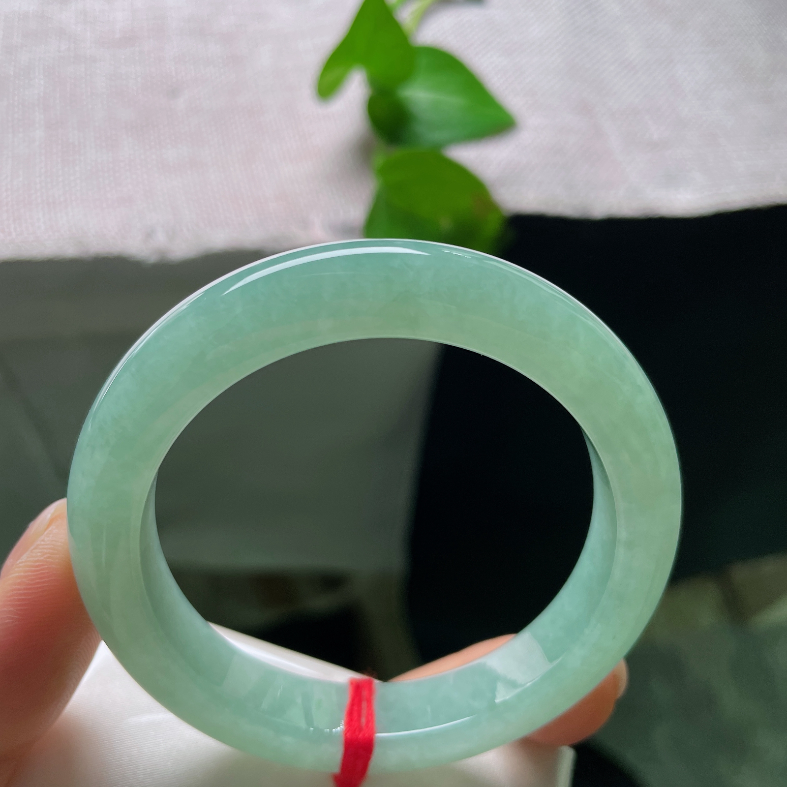 53.6/11/9绿底正圈，水润细腻，清馨怡人，秀丽清新，婉间风华，贵气，ss57392a