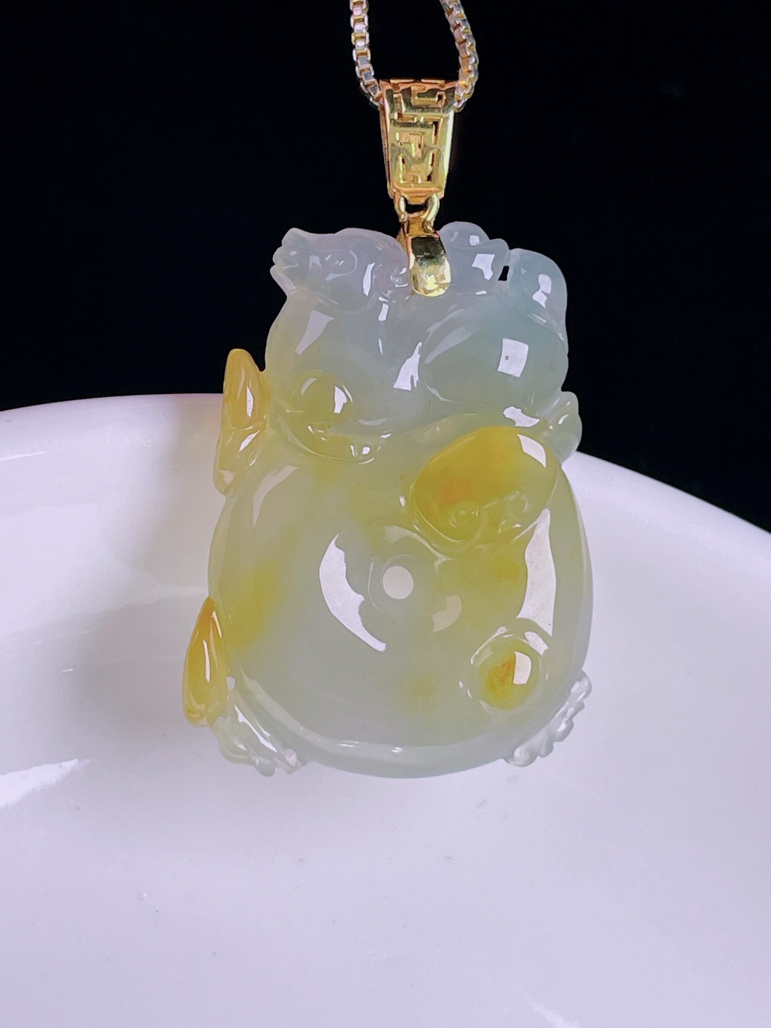 ️冰黄平安扣，老种起光，细底通透，尺寸：35.5裸石28.2/21/5.6mm0812