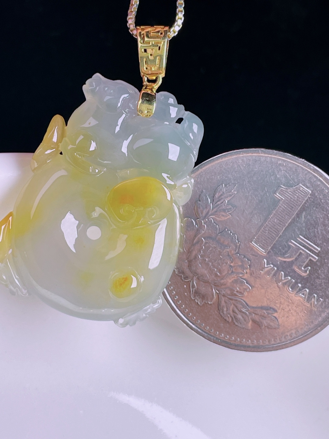 ️冰黄平安扣，老种起光，细底通透，尺寸：35.5裸石28.2/21/5.6mm0812