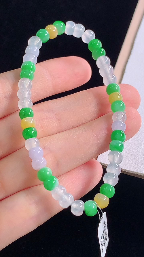 ️三彩手链，尺寸:5.6-3.5mm