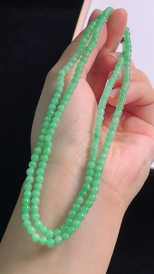 ️冰绿项链，尺寸:3.8-3.8mm 10