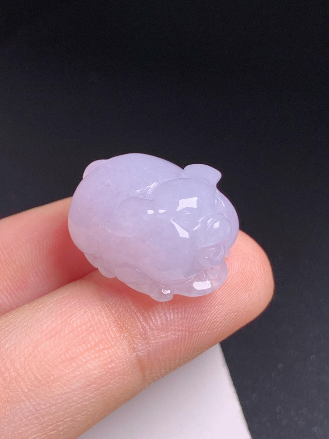 冰粉紫福猪，玉质温润，雕工讨喜，招财纳福 080812