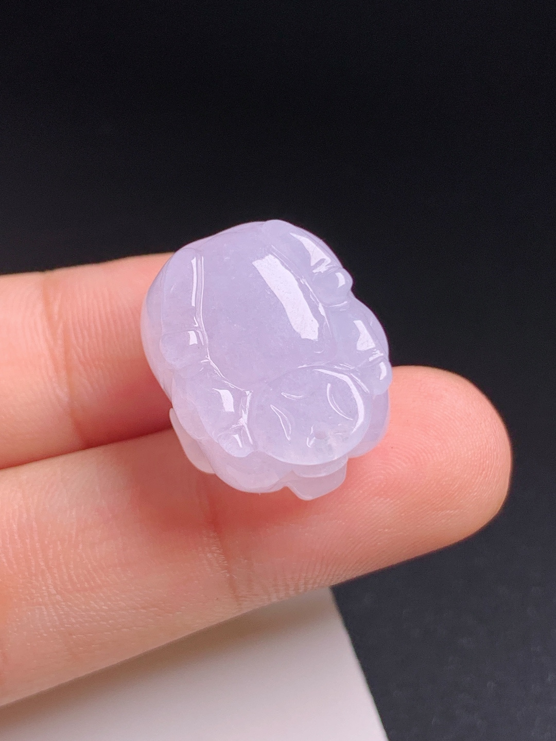 冰粉紫福猪，玉质温润，雕工讨喜，招财纳福 080812