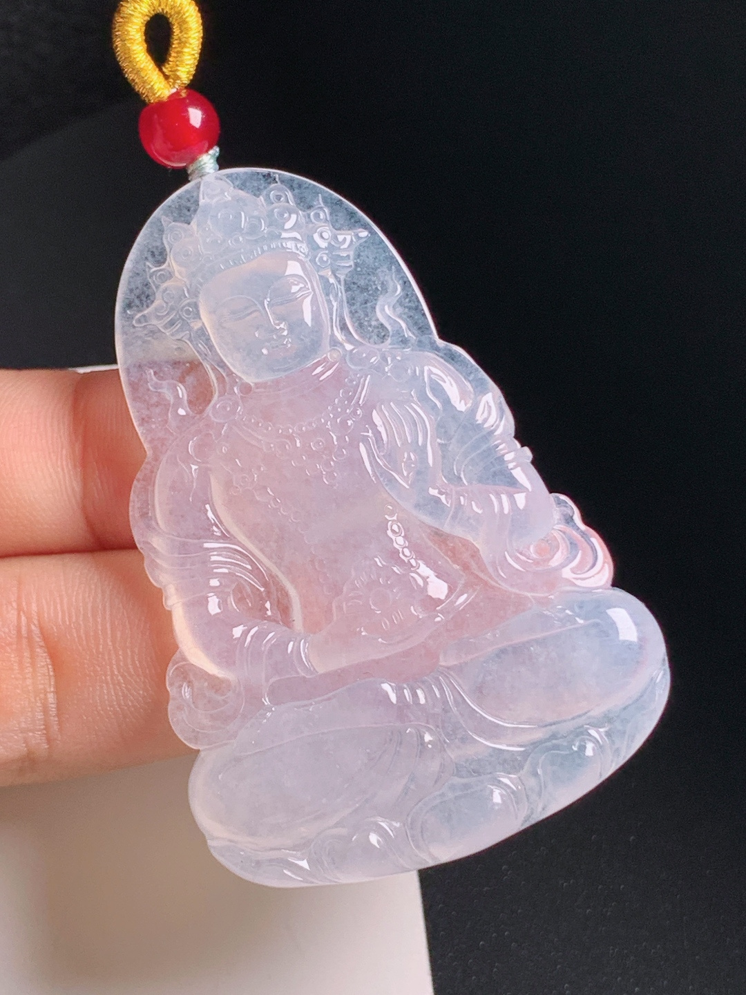 高冰度母观音，冰润通透，线条细腻，端庄祥和