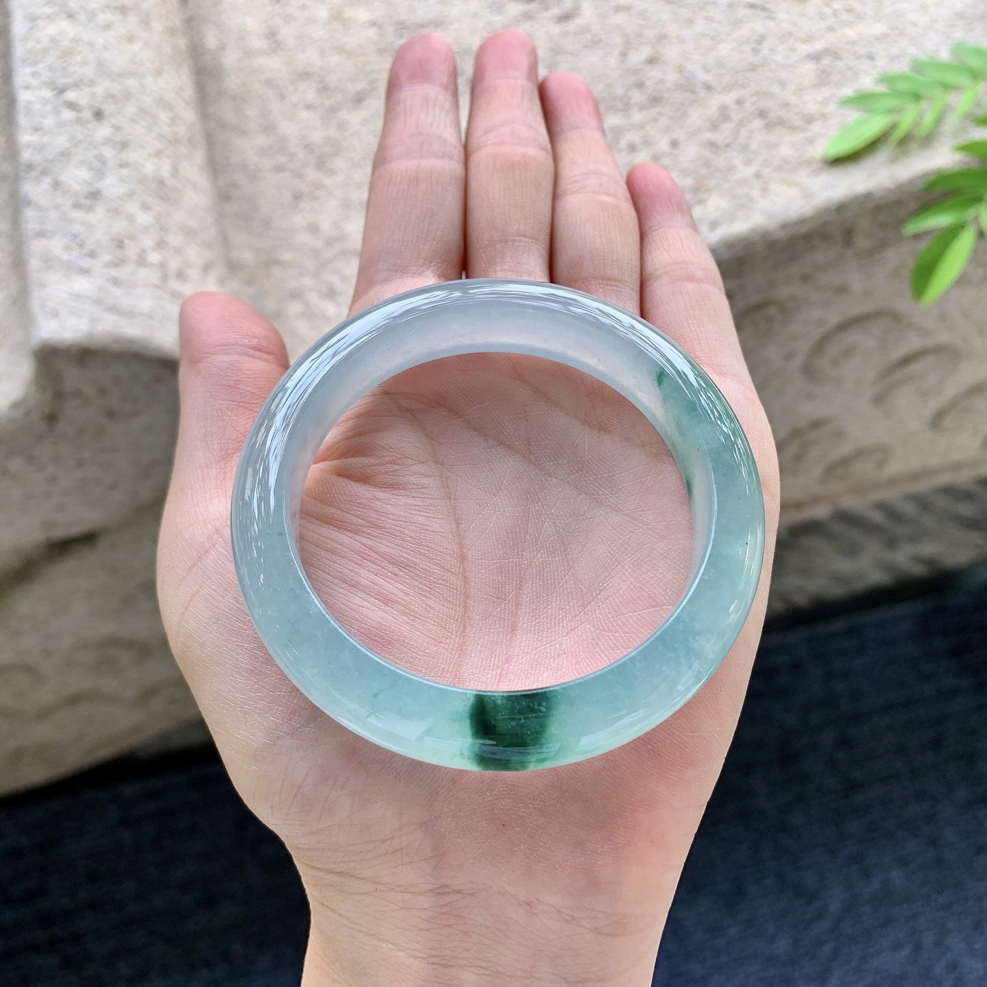 正圈53 54，圈口54/11.3/8.2，编码BA081454，冰糯飘花，清透，水润，种老，细腻，
