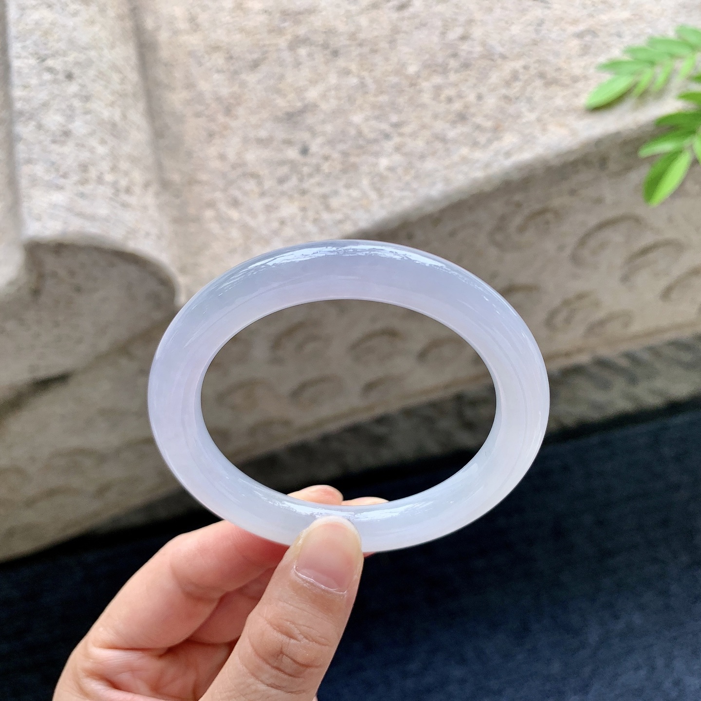 正圈52 53，圈口53.5/9/9，编码AD081415，糯冰粉紫，水润，种老，细腻，打灯有棉线