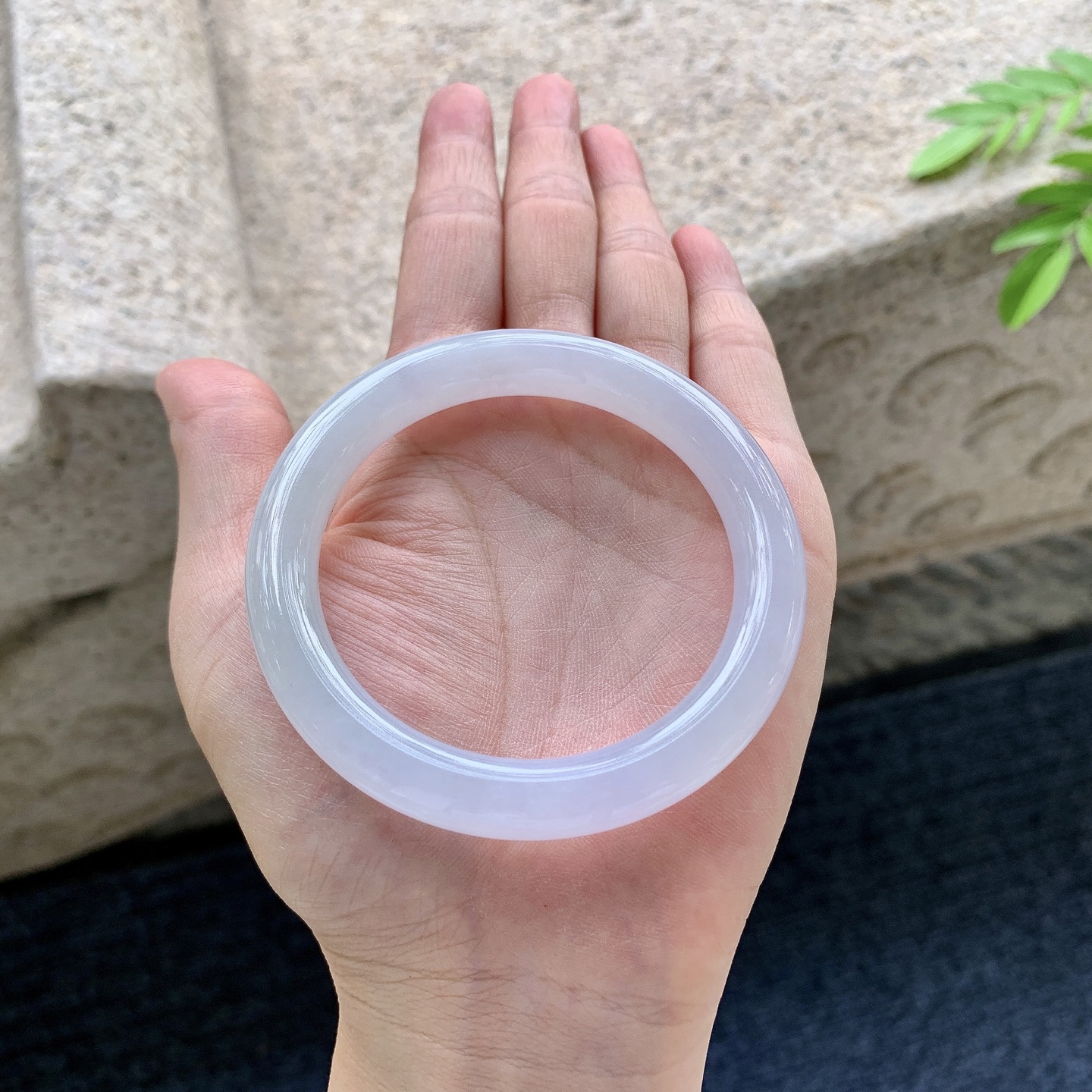 正圈52 53，圈口53.5/9/9，编码AD081415，糯冰粉紫，水润，种老，细腻，打灯有棉线
