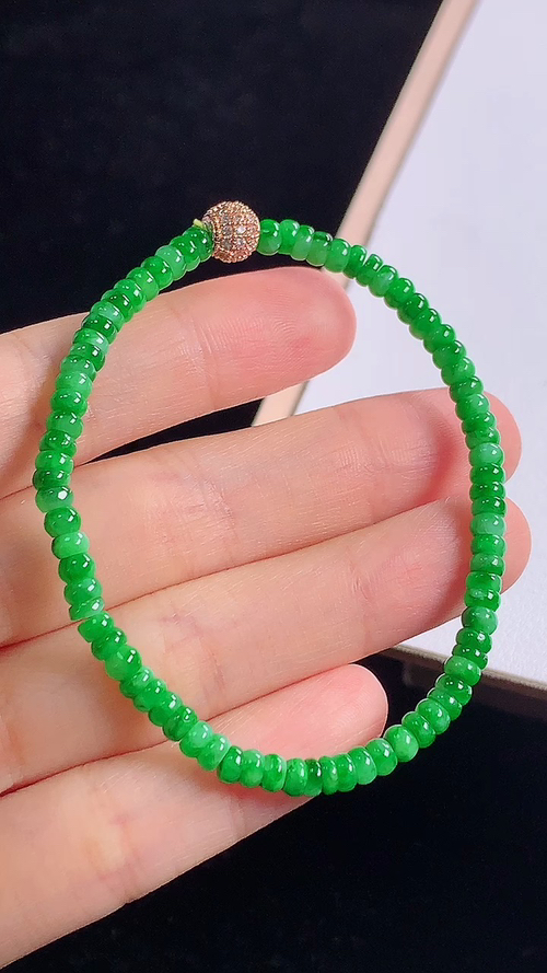 冰绿手链，尺寸:3.9-1.8mm 10