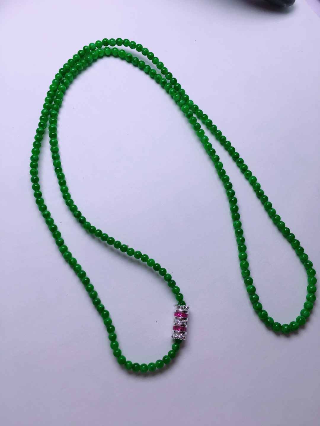 ️高冰绿珠子项链，晶莹剔透，新颖时尚，品相，2.6-2.8