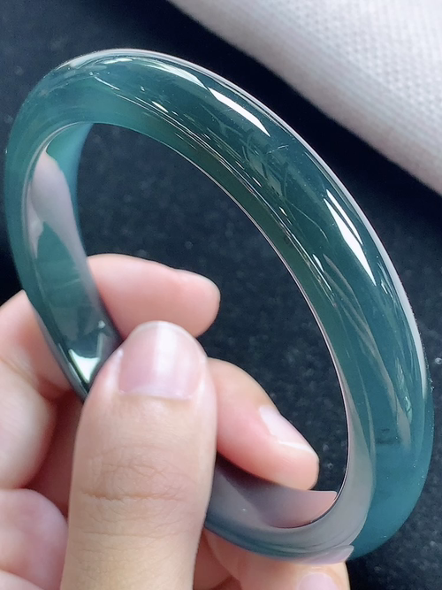 蓝水正圈手镯，无裂，尺寸60.5-11-7.8mm，D13cdg