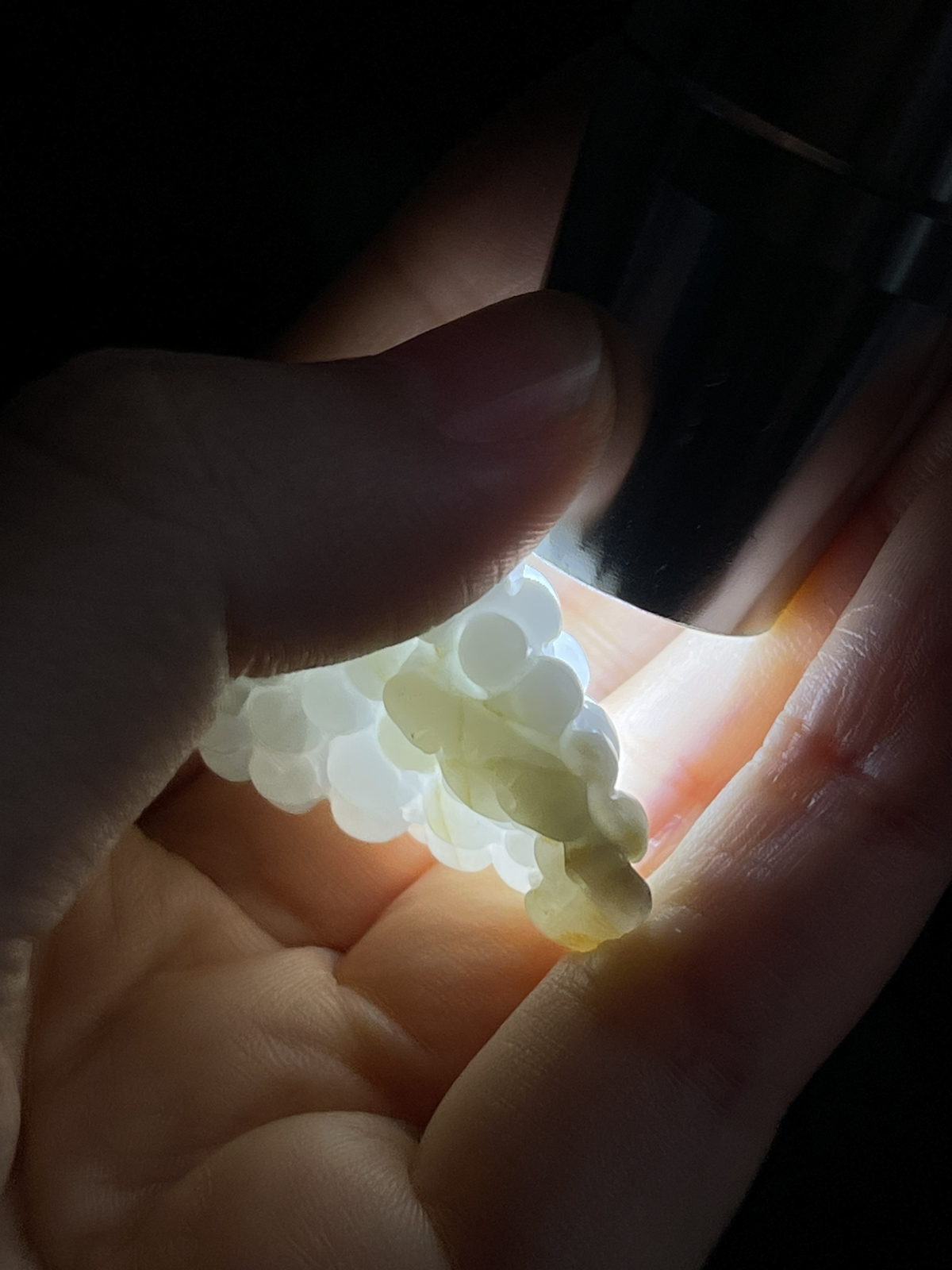 翡翠花件，褐黄色颜色成因未定