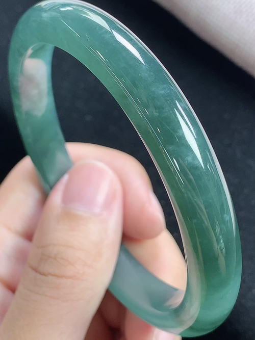 蓝水正圈手镯，无裂，尺寸60.6-9.8-7.2mm，D13cdg