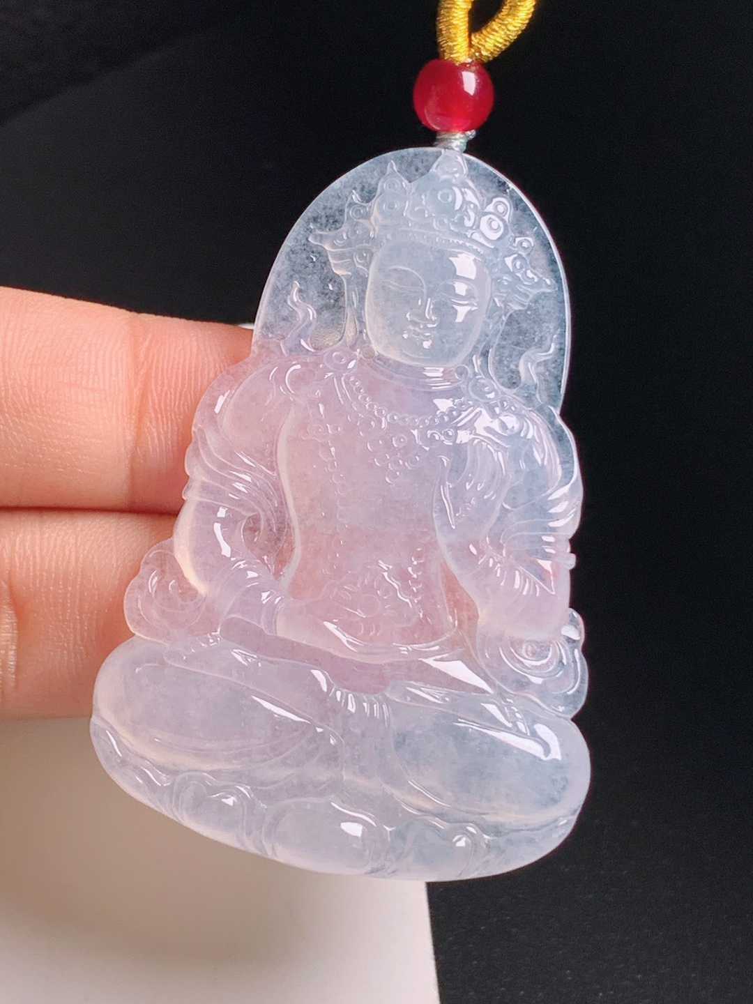 高冰度母观音，冰润通透，线条细腻，端庄祥和